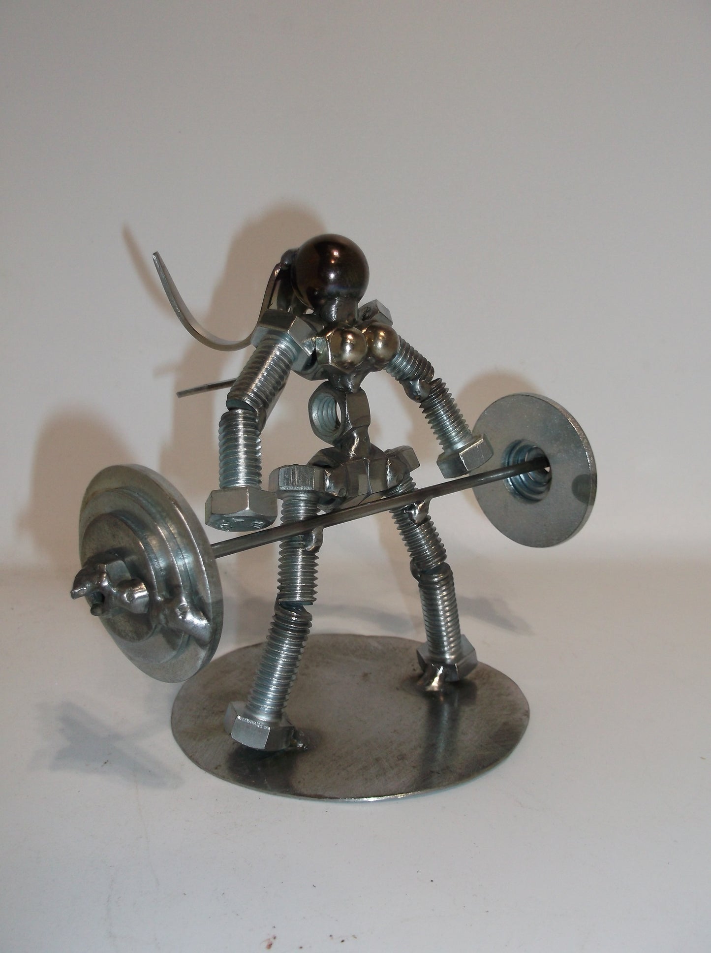 Female Dead Lifter, Metal Bolt Figurine Weight Trainer, miniature exercise figure
