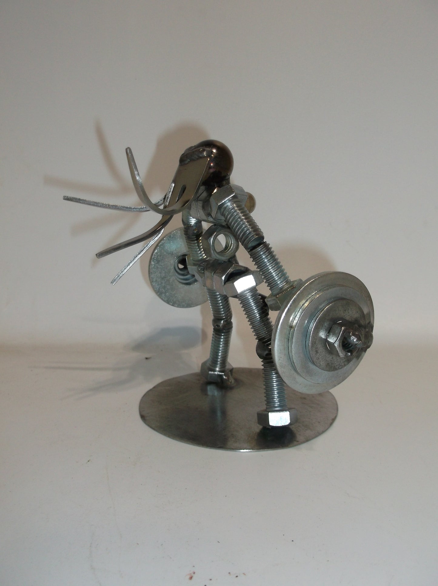 Female Dead Lifter, Metal Bolt Figurine Weight Trainer, miniature exercise figure