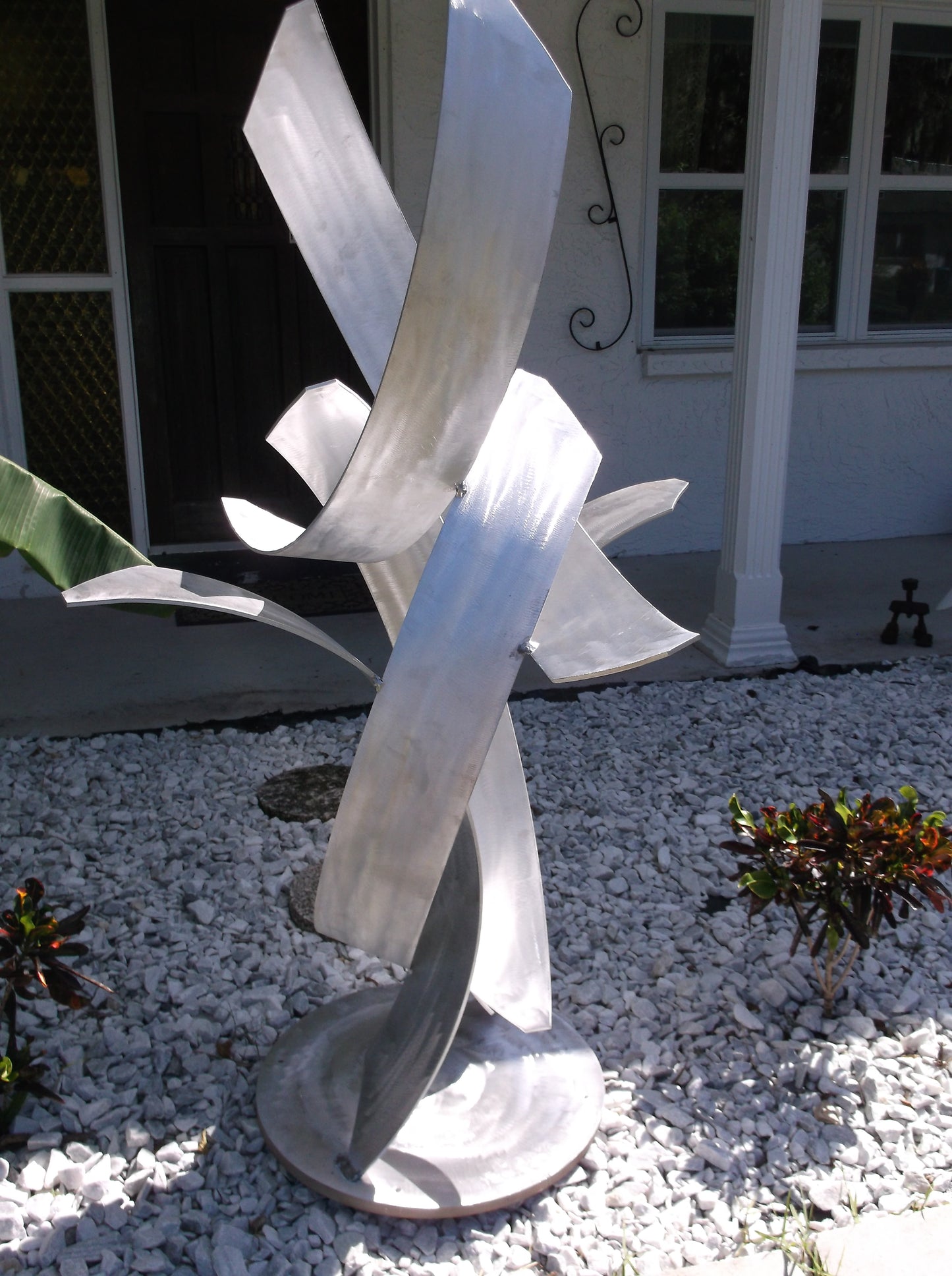 Luxury Aluminum Sculpture, Rise, Modern Abstract Indoor Outdoor Landscape Art
