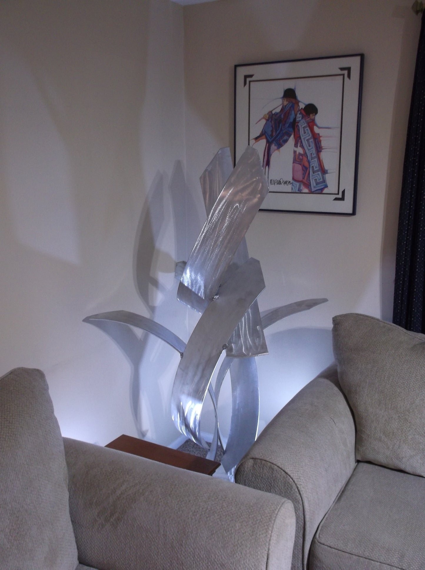 Luxury Aluminum Sculpture, Rise, Modern Abstract Indoor Outdoor Landscape Art