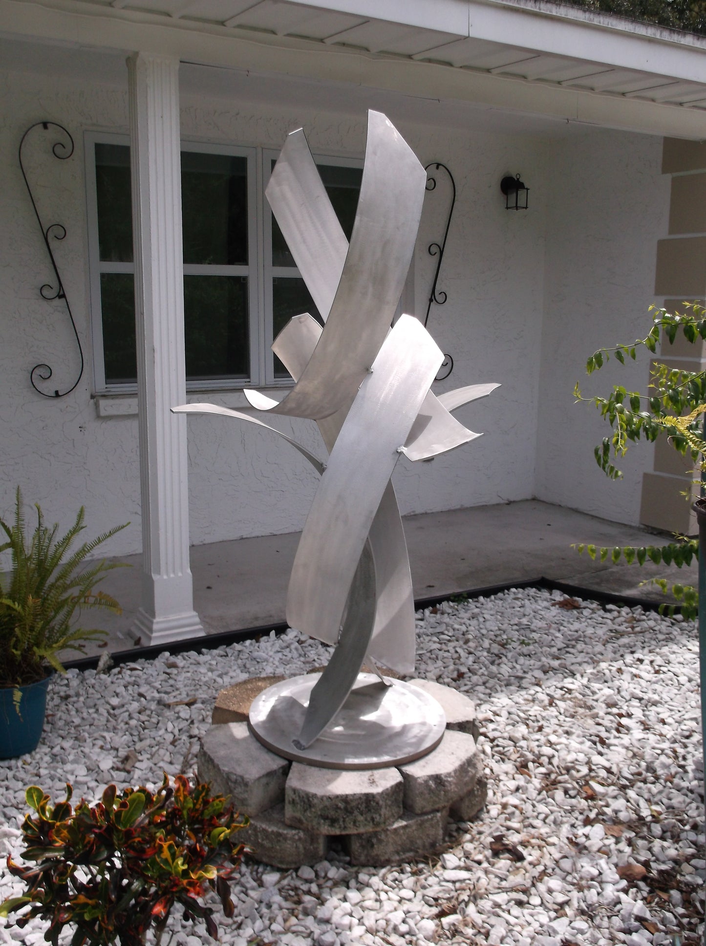 Luxury Aluminum Sculpture, Rise, Modern Abstract Indoor Outdoor Landscape Art