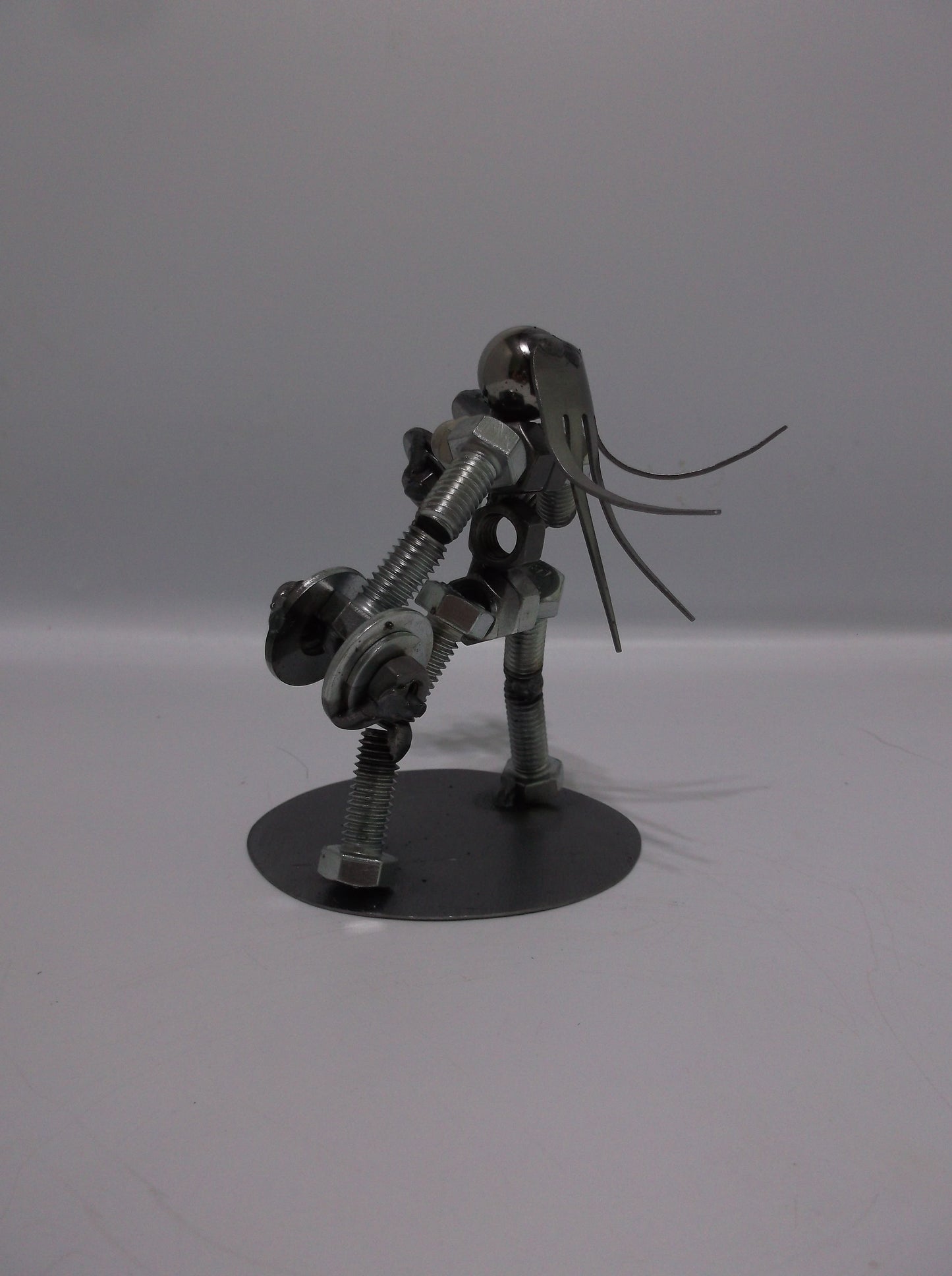 Female Dumbbell Weight Lifter, Metal Bolt Figurine, Miniature Athlete Figure