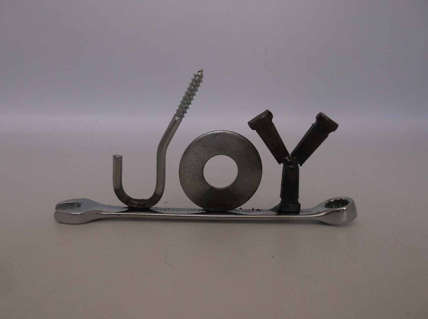 Joy, Christmas Gift, tiny wrench, miniature welded metal art