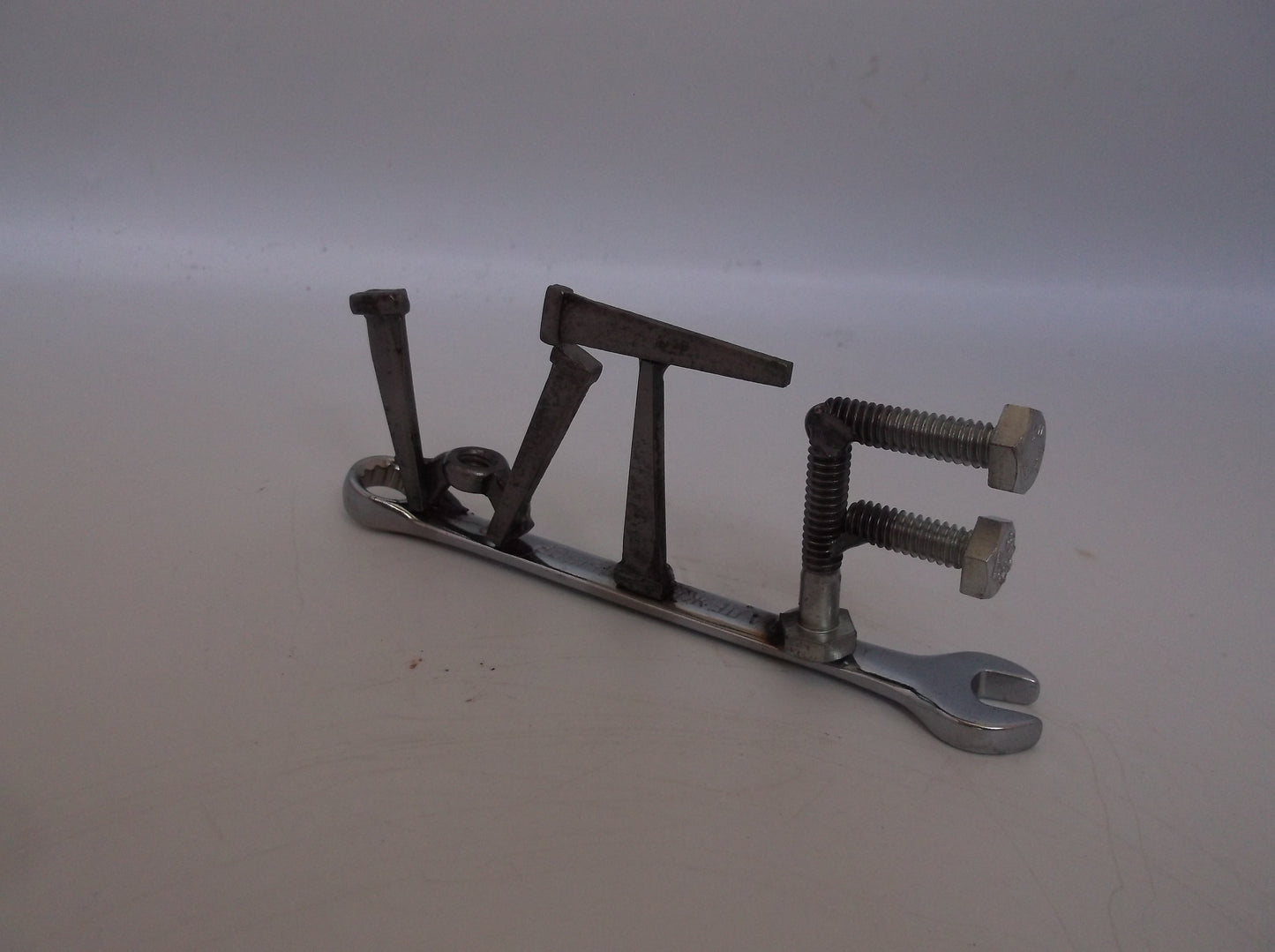 WTF, tiny wrench, miniature gift ideas, recycled, up cycled, welded metal art