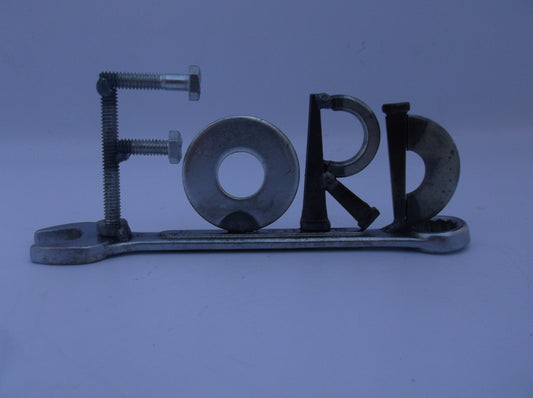 Ford, Miniature Auto wrench gift, Upcycled Letter Art, welded metal art