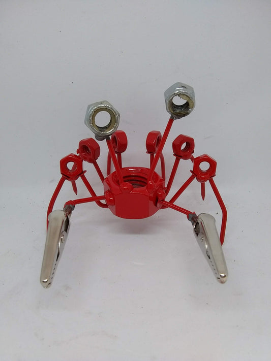 Red Crab, Metal Welded Art, Miniature Figurine