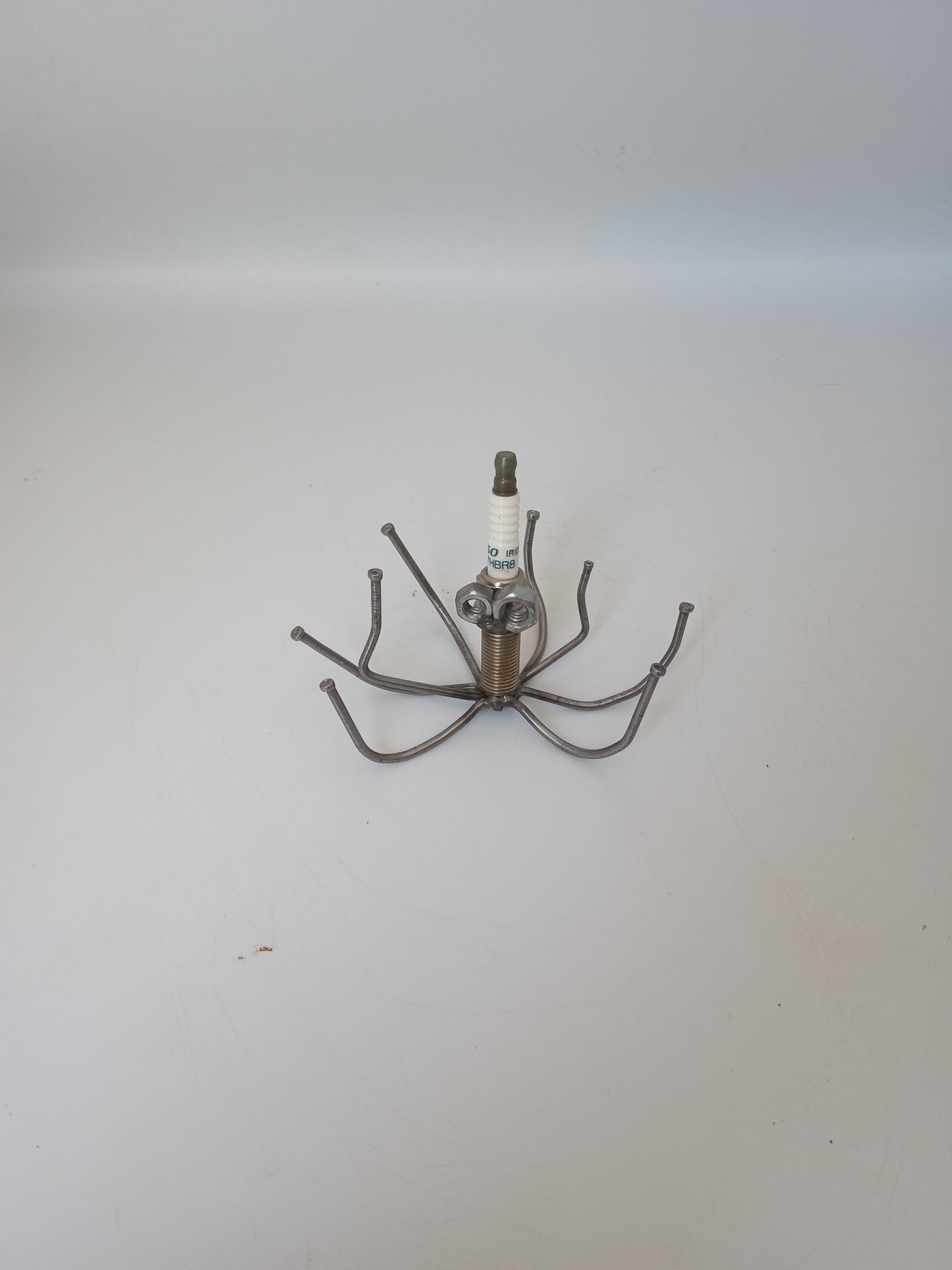 Octopus Figurine, Metal spark plug Sculpture, Welded Arts and Crafts