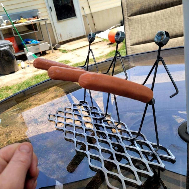 Triple Metal Art Grill Guy, Barbeque, BBQ, Metal Art, brat/hotdog cooker