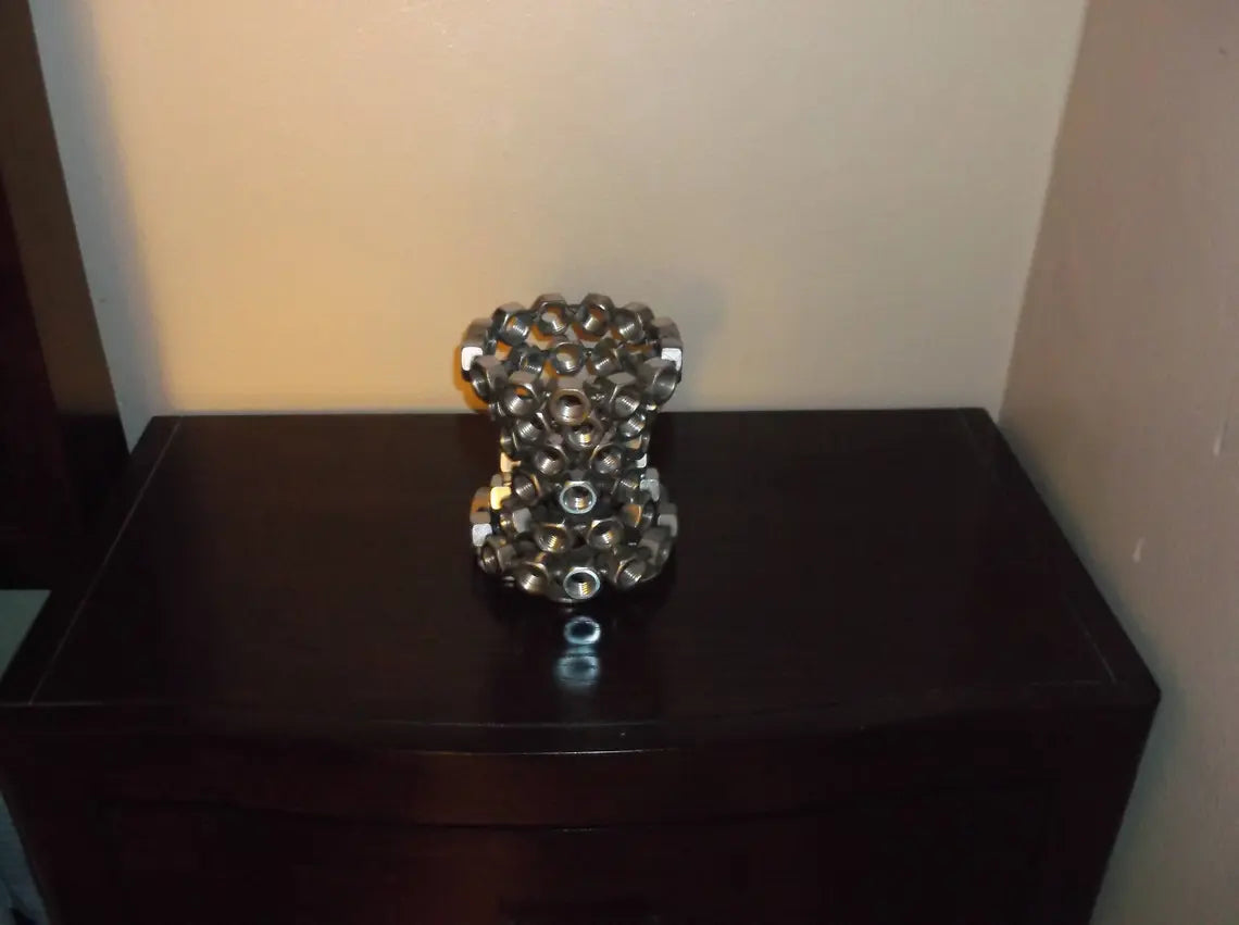 Vase Metal Recycled Art, Metal Art Home Decor, Hand Made Recycled, Up cycled