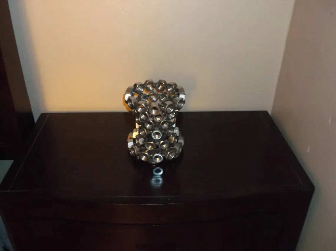 Vase Metal Recycled Art, Metal Art Home Decor,  Hand Made Recycled, Up cycled