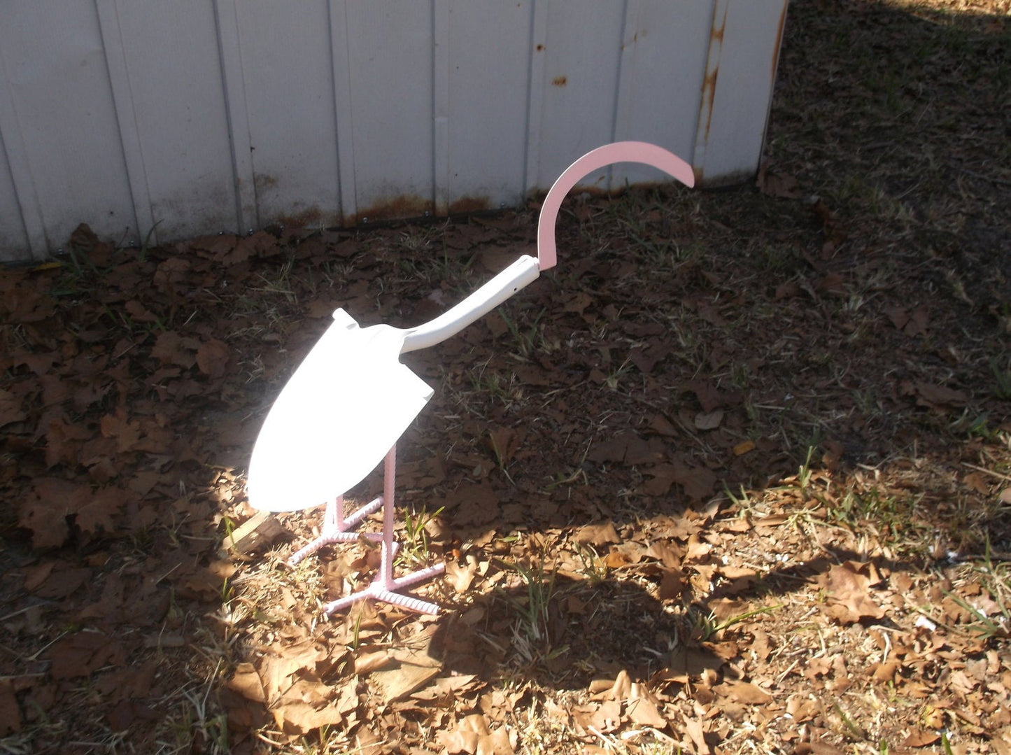 Ibis Metal Shovel Bird Garden Art, Garden Bird Sculpture