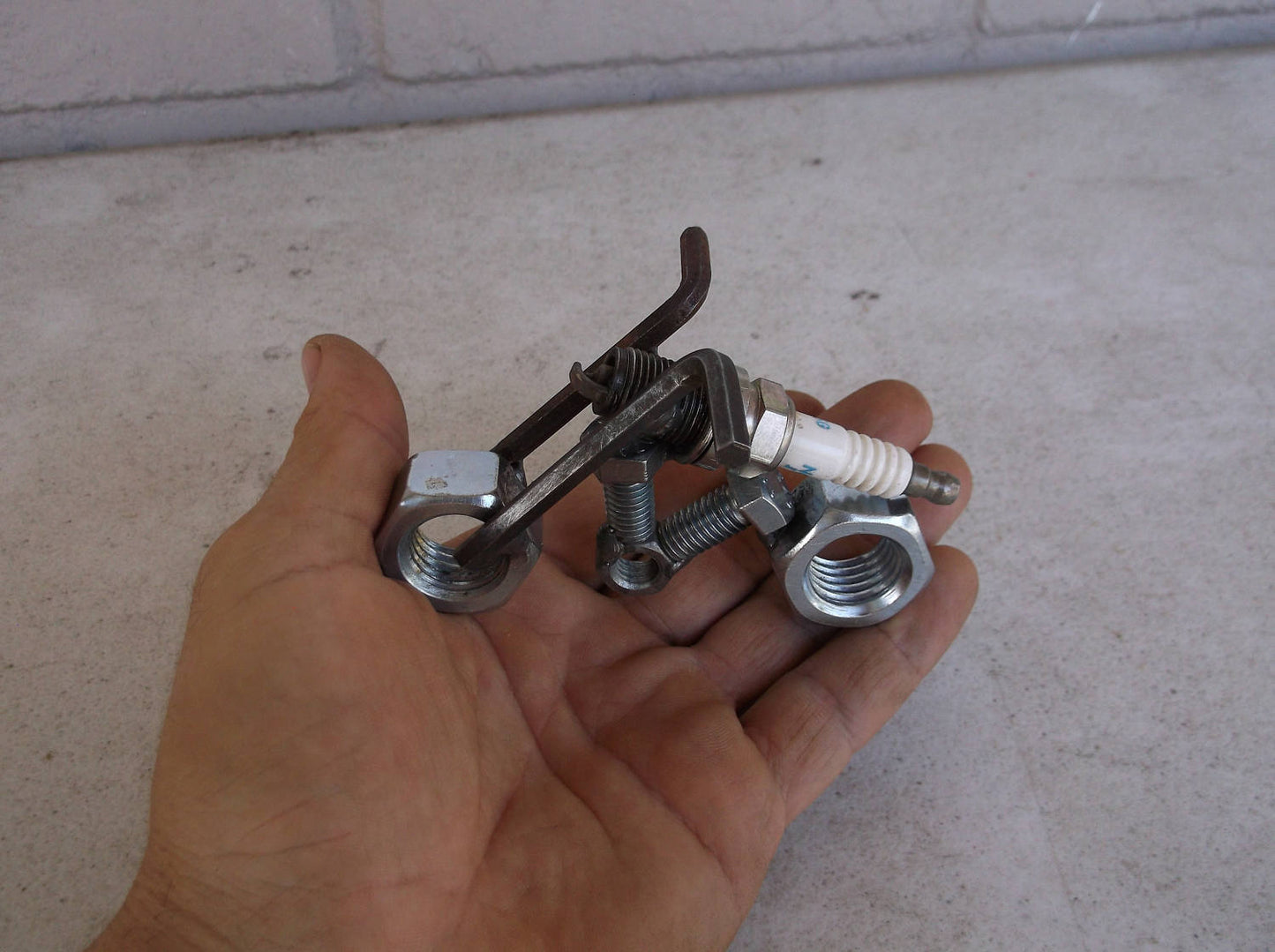 Recycled Spark Plug Motorcycle