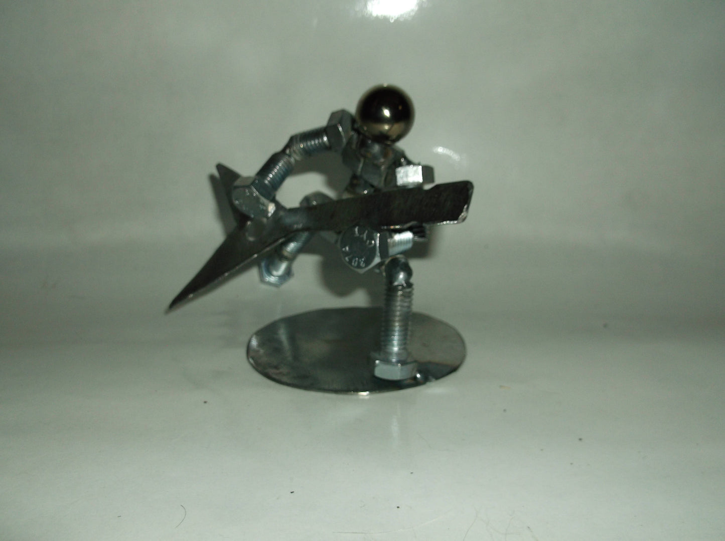 Guitarist Metal Bolt Figurine. Musicians, electric guitar