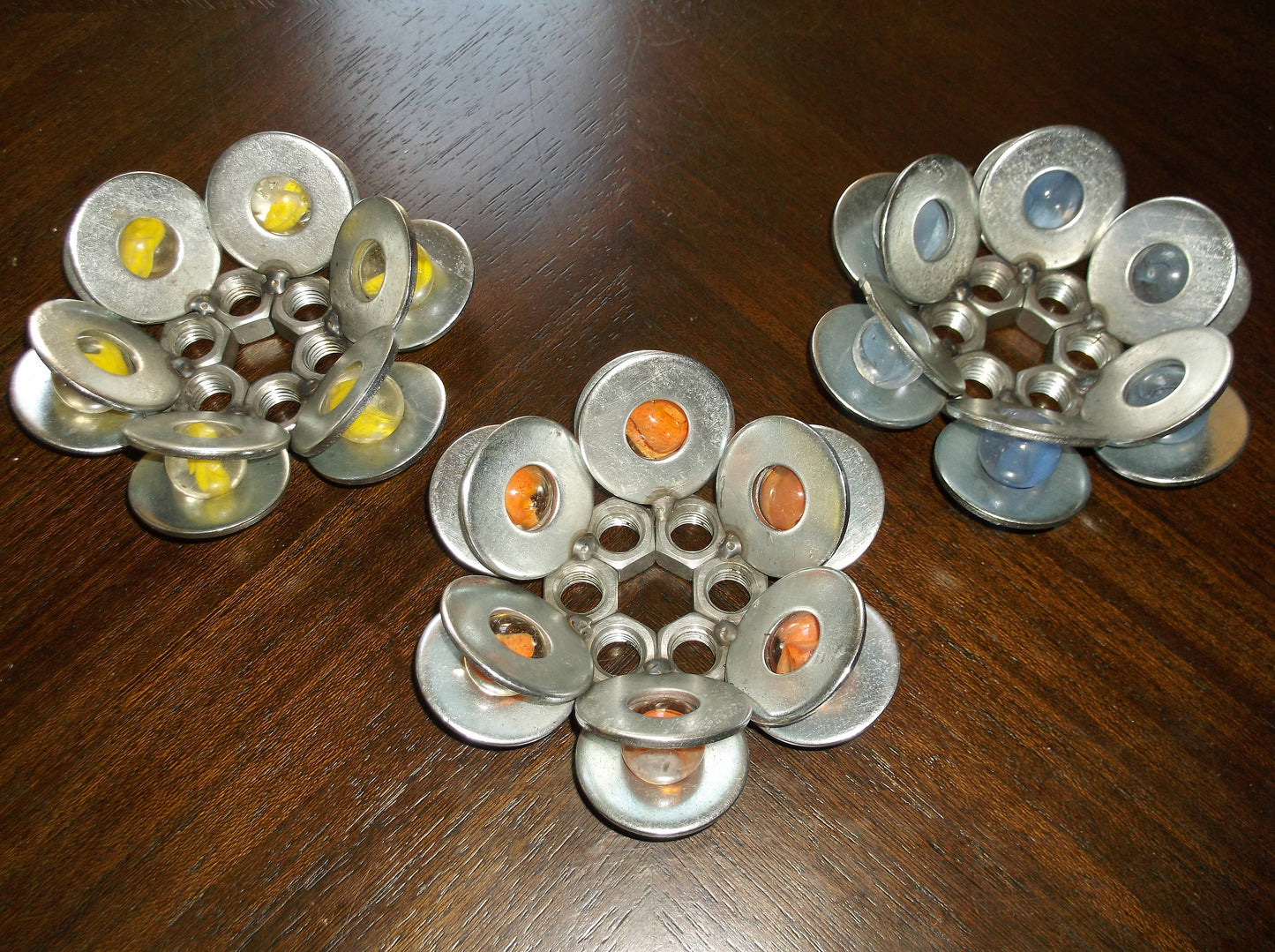 Orange Metal Candle Holder, Candle Holder, Metal Decor