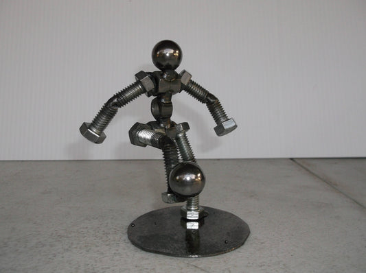 Soccer Player, Metal Bolt Figurine, Miniature Sports Player, Athlete