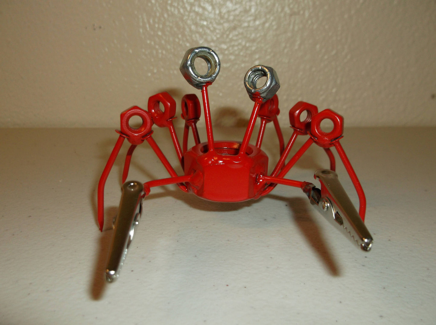 Crab Metal Sculpture ORANGE MARBLE
