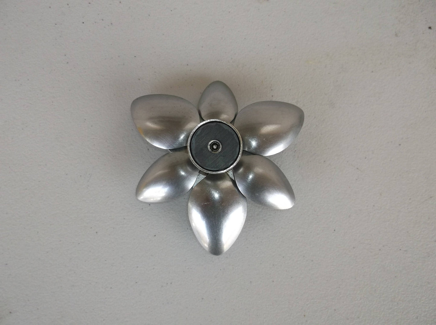 Yellow Spoon Flower Magnet, Recycled Welded Metal Arts and Crafts