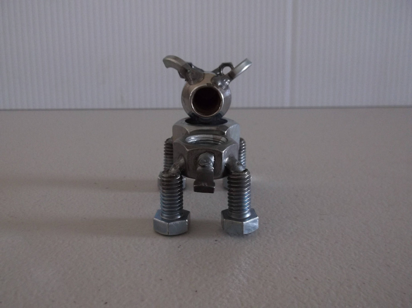 Pitbull, Metal Dog Figurine, Upcycled Art, Miniature Dog