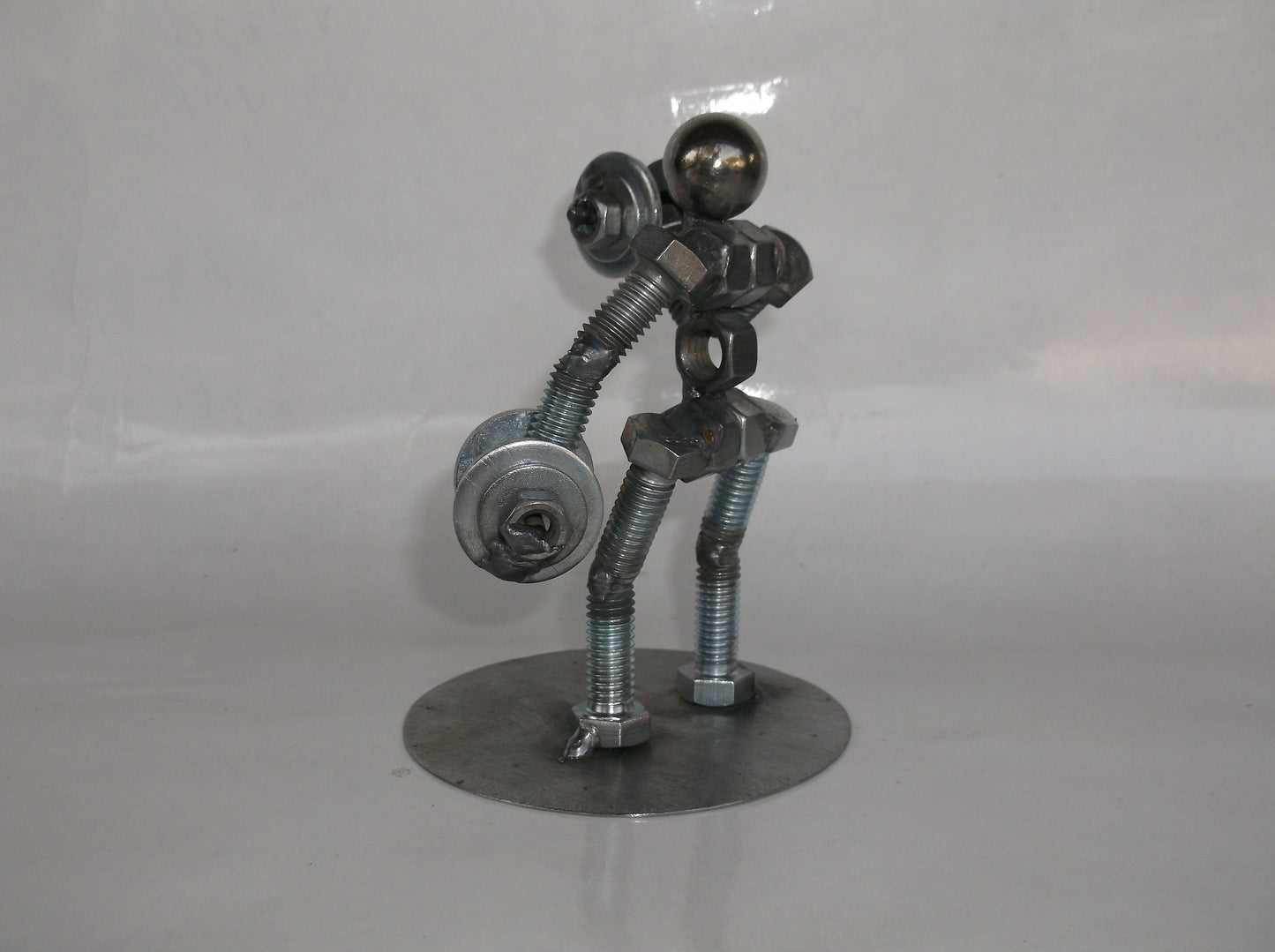 Dumbbell Weight Lifter, Metal Bolt Figurine, Athletes