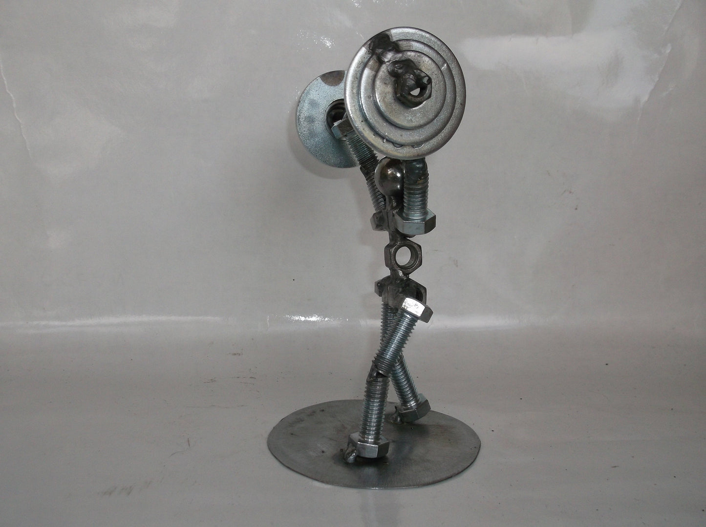 Military Press Weight Lifter, Metal Bolt Figurine, Athlete
