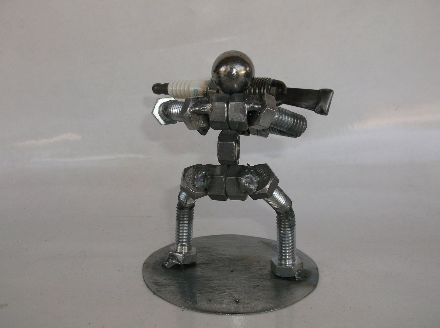 Hunter, Sharp Shooter, AR15 Metal Bolt Figurine, Upcycled Art, Miniature
