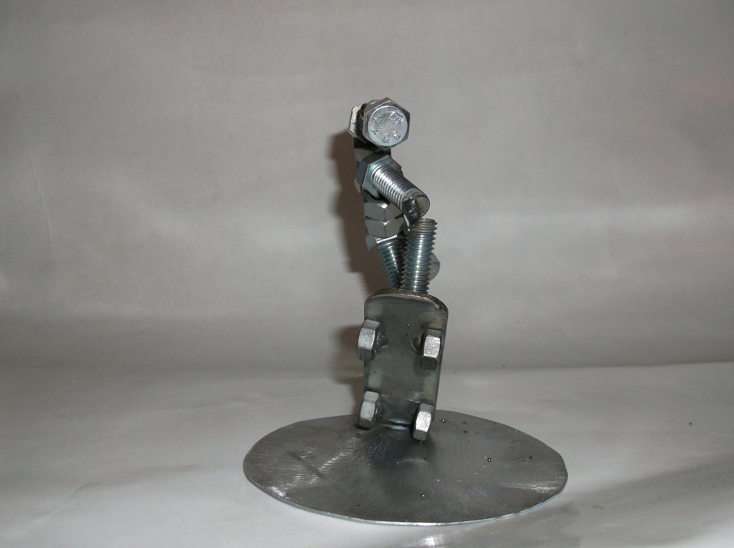 Skateboarder, Metal Bolt Figurine, Upcycled Metal Art