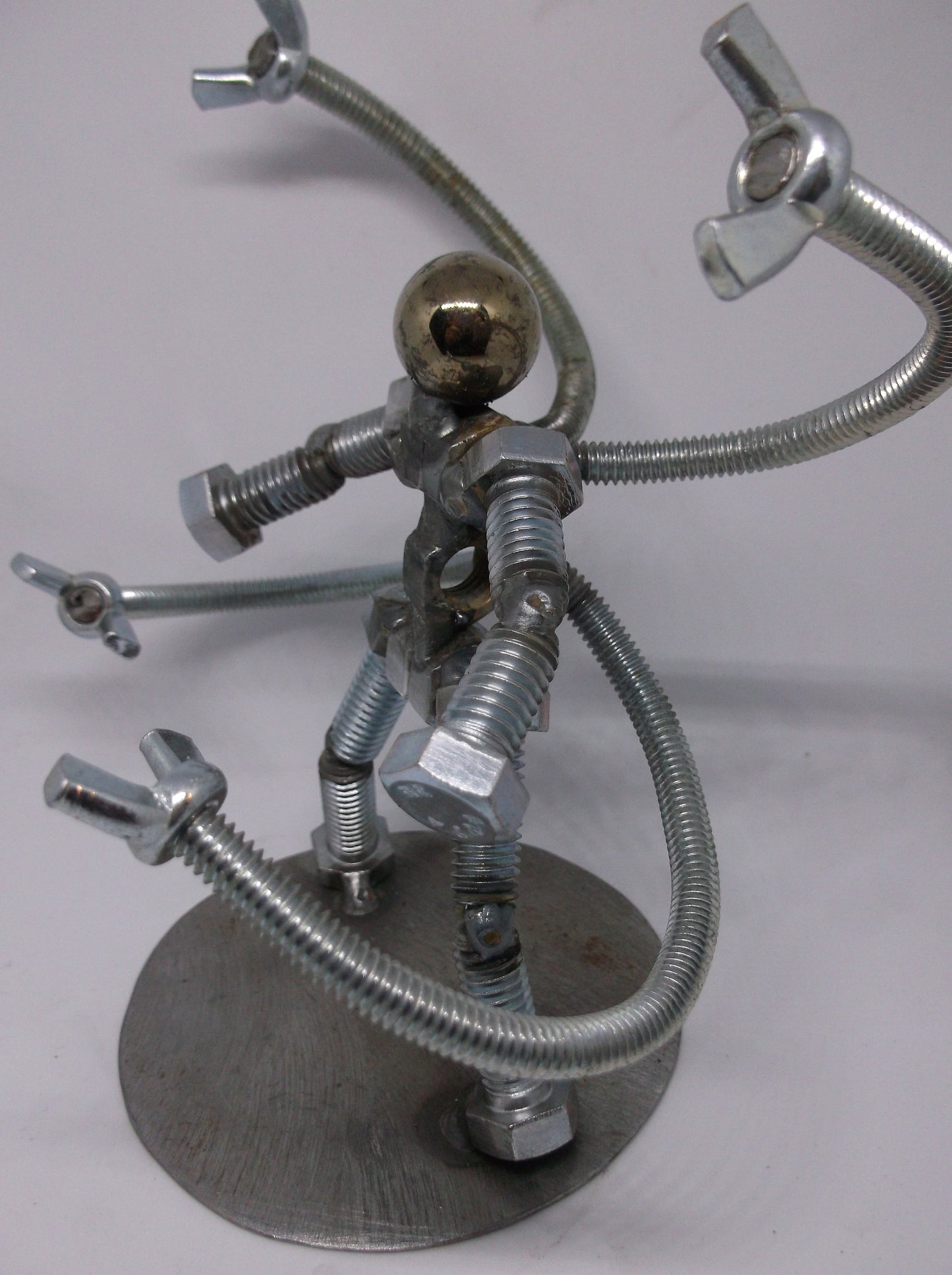 Doctor Octopus Metal Bolt Figurine, Welded Upcycled Metal Art
