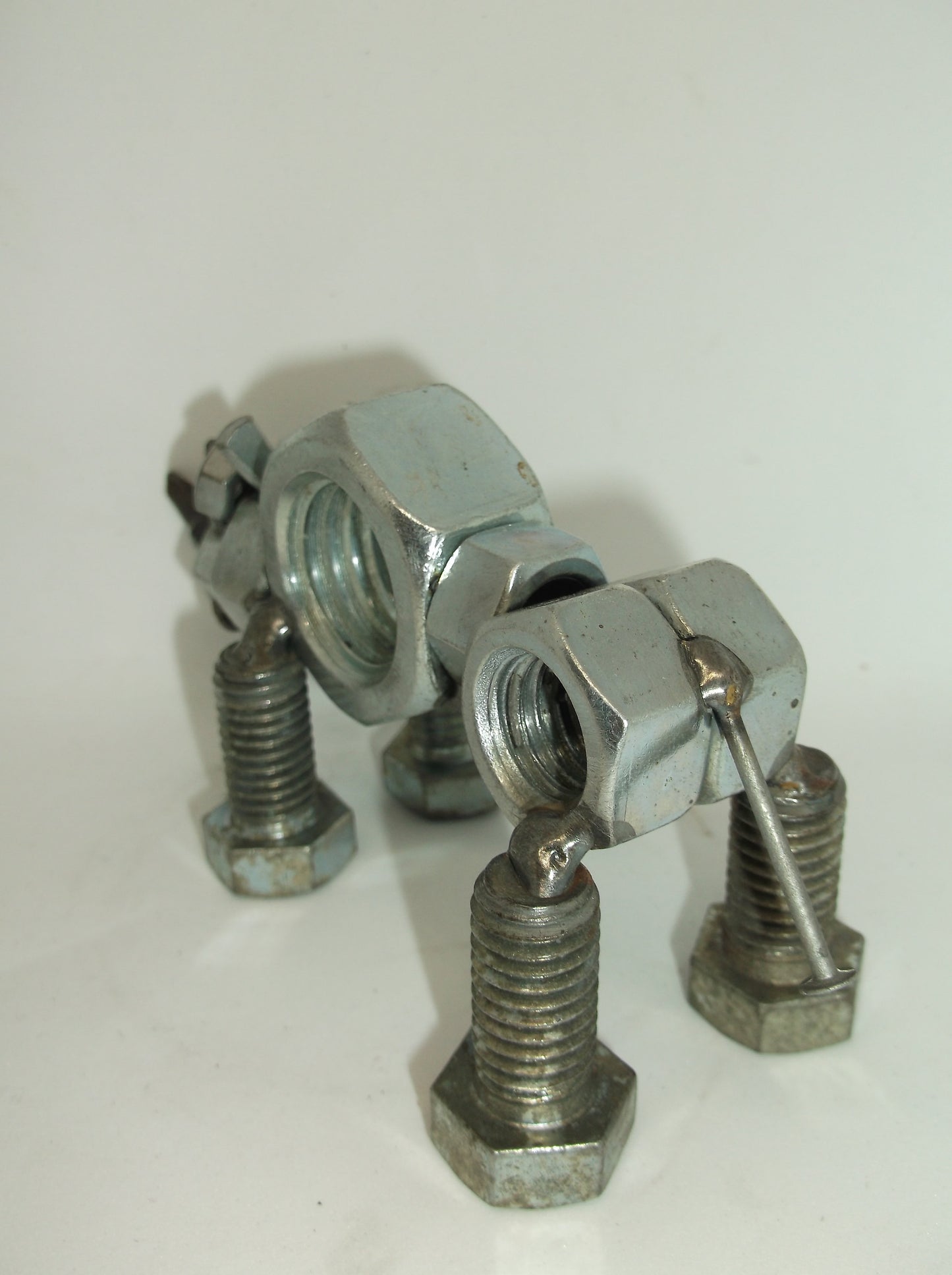 Rhino, Metal Sculpture, Zoo Animal, Miniature Up cycled Figurine