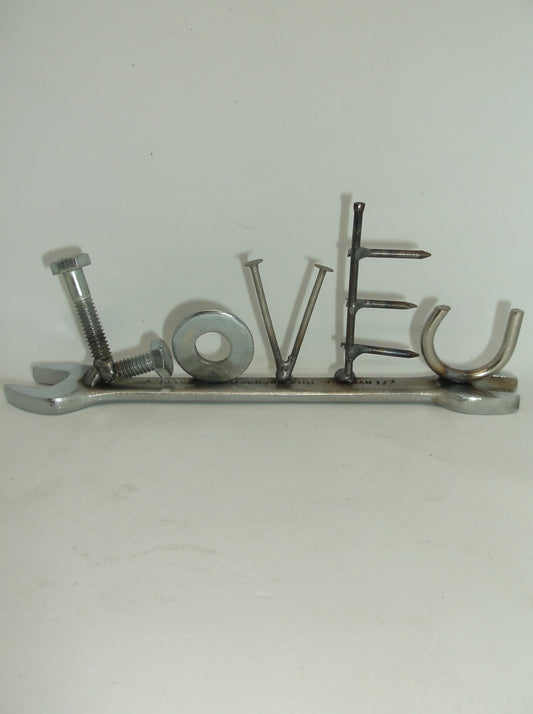 Love U Valentine Gift, tiny wrench, metal tool, Valentines Day present