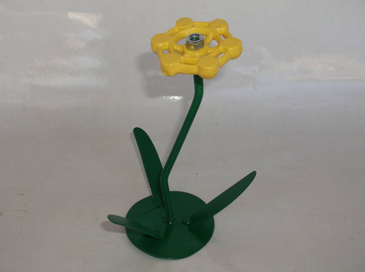 Yellow Metal Flower, Floral Decor, Faucet Flower
