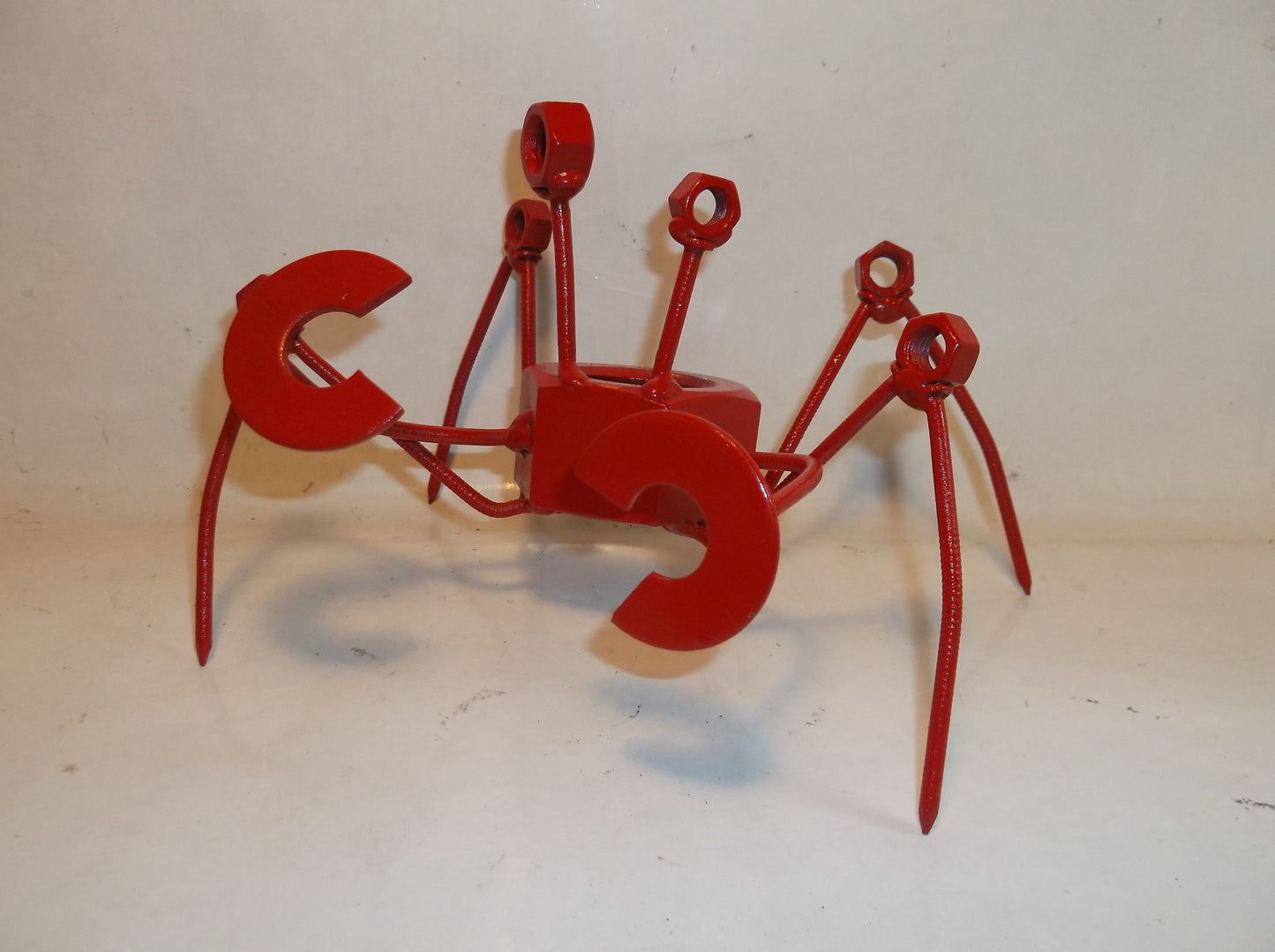 Red Crab Scrap Metal Sculpture Figurine