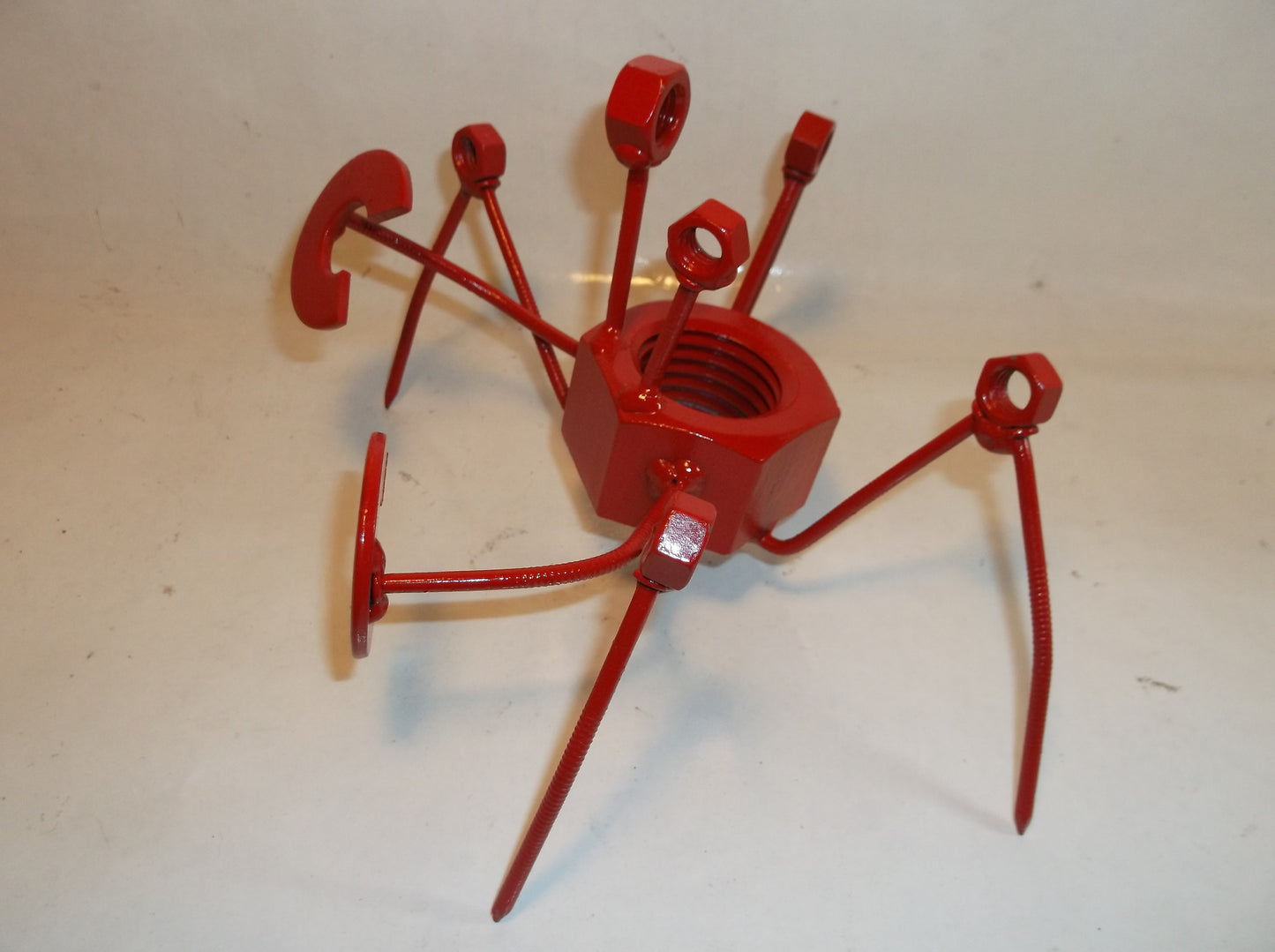 Red Crab Scrap Metal Sculpture Figurine