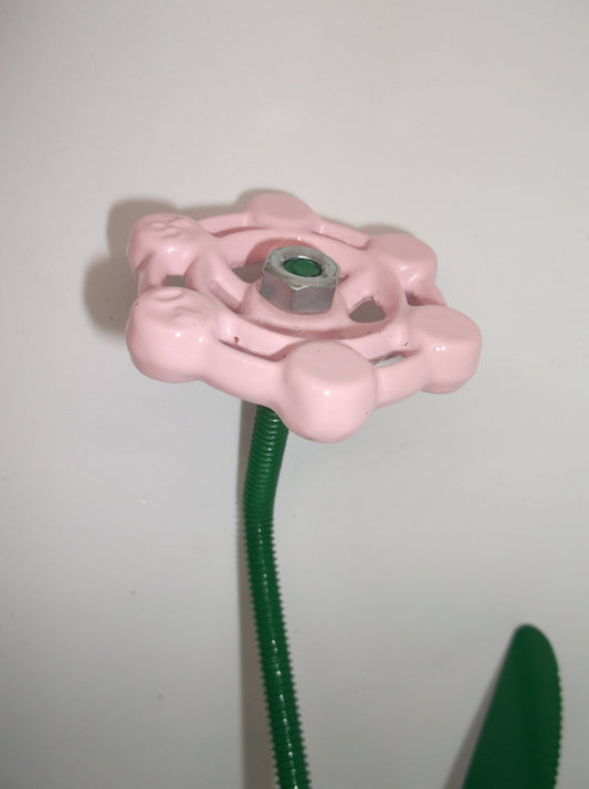 Pink Metal Flowers, Sculptured Floral Decor, Faucet Flower