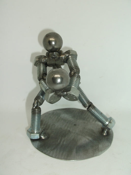 Volleyball Player, Metal Figurine, Upcycled Metal Art