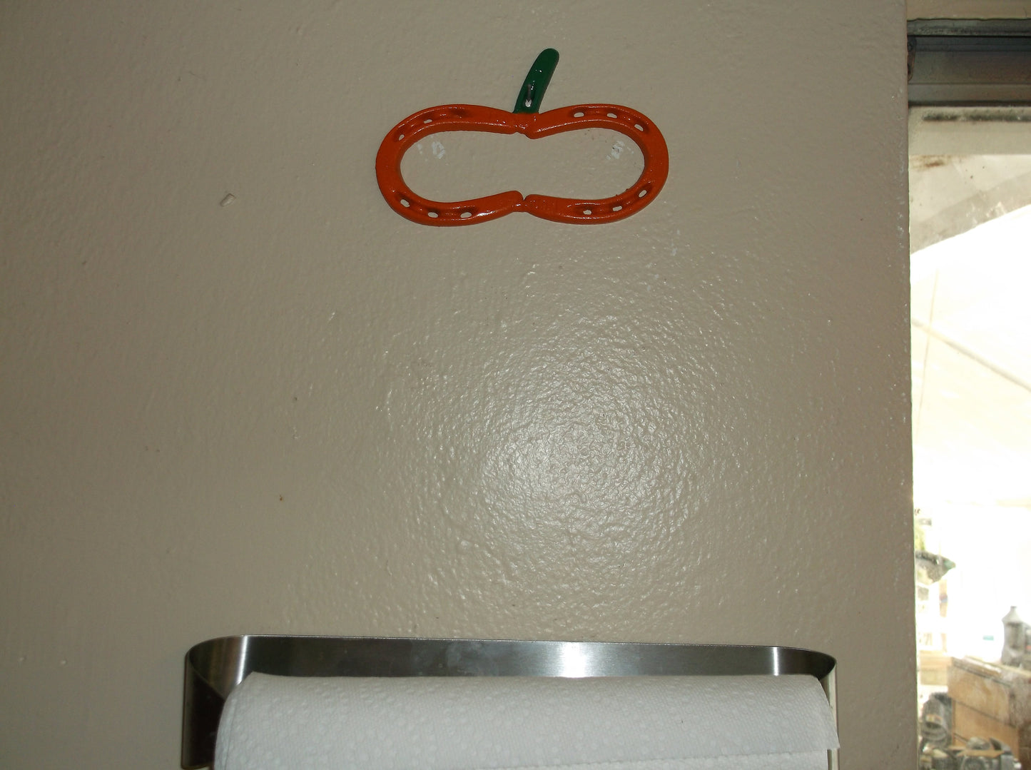 Horseshoe Pumpkin, Metal Art, Halloween, Decoration, Up cycled Art