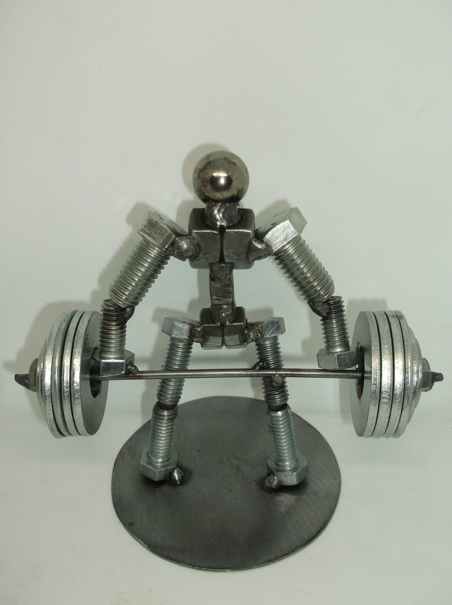 4 Plates Dead Lift Weight Lifter, Metal Bolt Figurine, Athlete