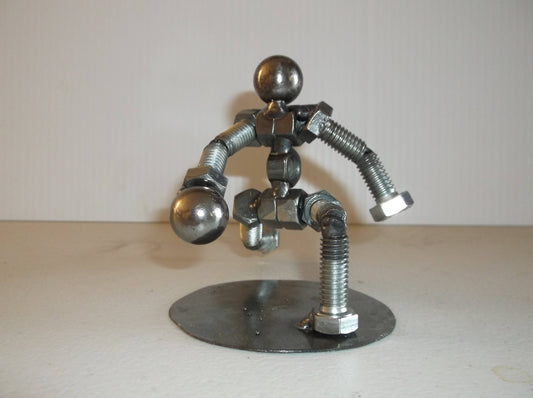 Bowler Metal Bolt Figurine, Miniature Athlete