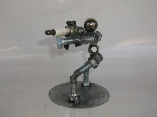 Hunter, Sharp Shooter, AR15 Metal Bolt Figurine, Upcycled Art, Miniature
