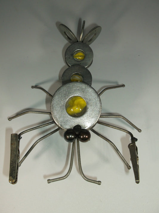 Yellow Lobster Magnet, Metal Sculpture Arts and Crafts