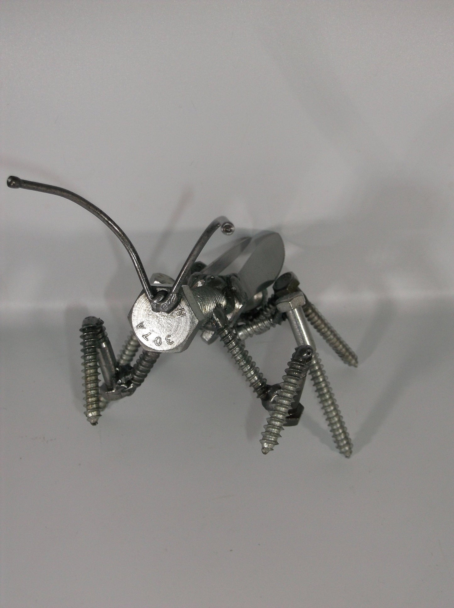 Praying Mantas, Metal Insect Sculpture, Upcycled Art
