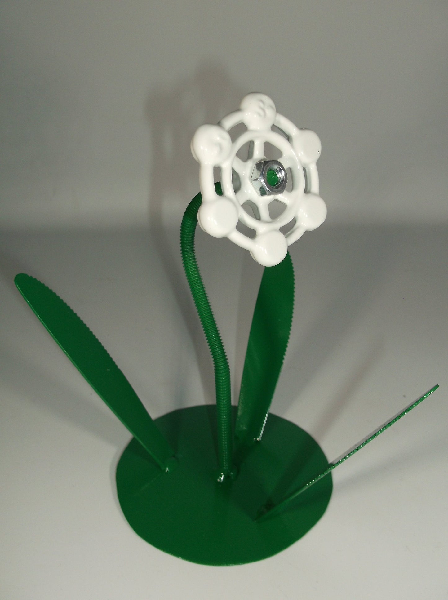 White Metal Flower, Floral Decor, Welded Faucet Flower