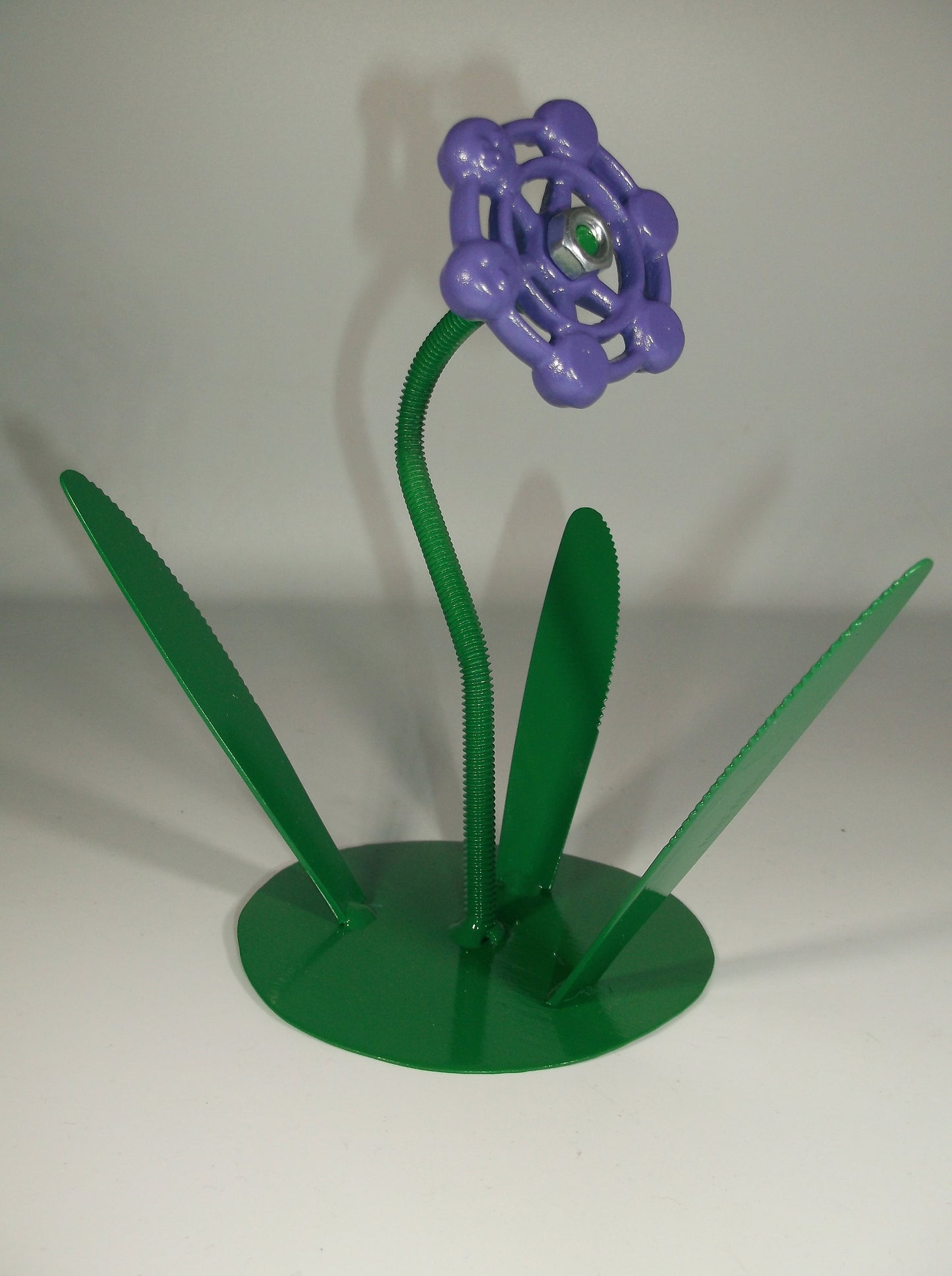 Purple Metal Flower, Floral Decor, Faucet Flower Welded Art