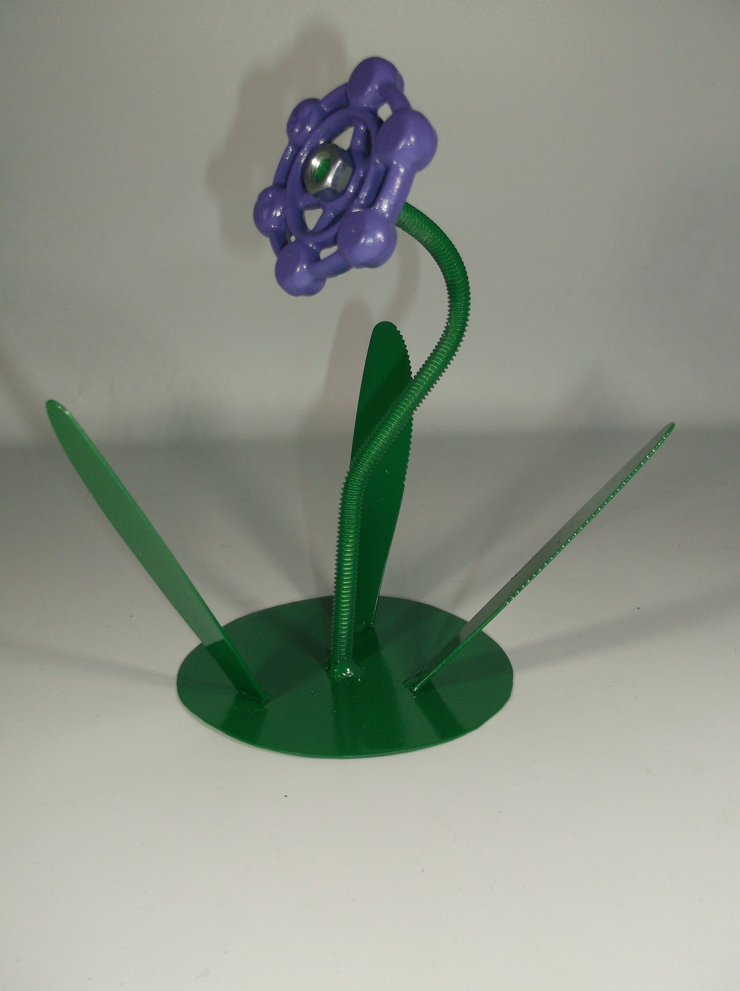 Purple Metal Flower, Floral Decor, Faucet Flower Welded Art