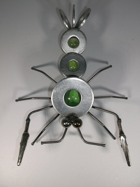 Green Lobster Metal Magnet, Welded Art