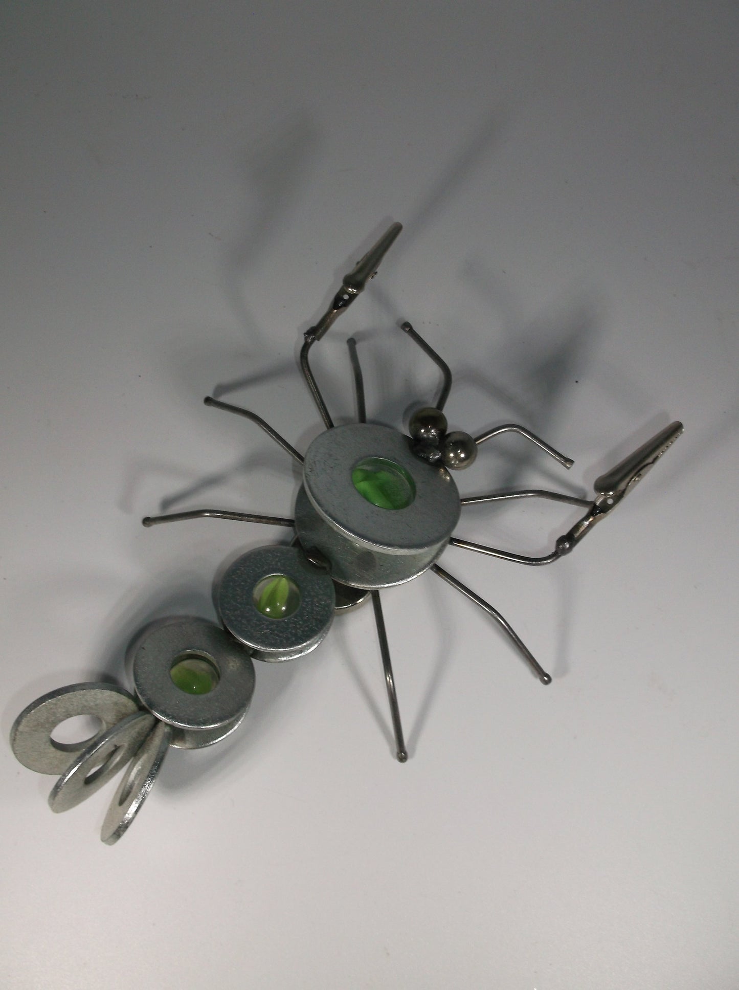 Green Lobster Metal Magnet, Welded Art