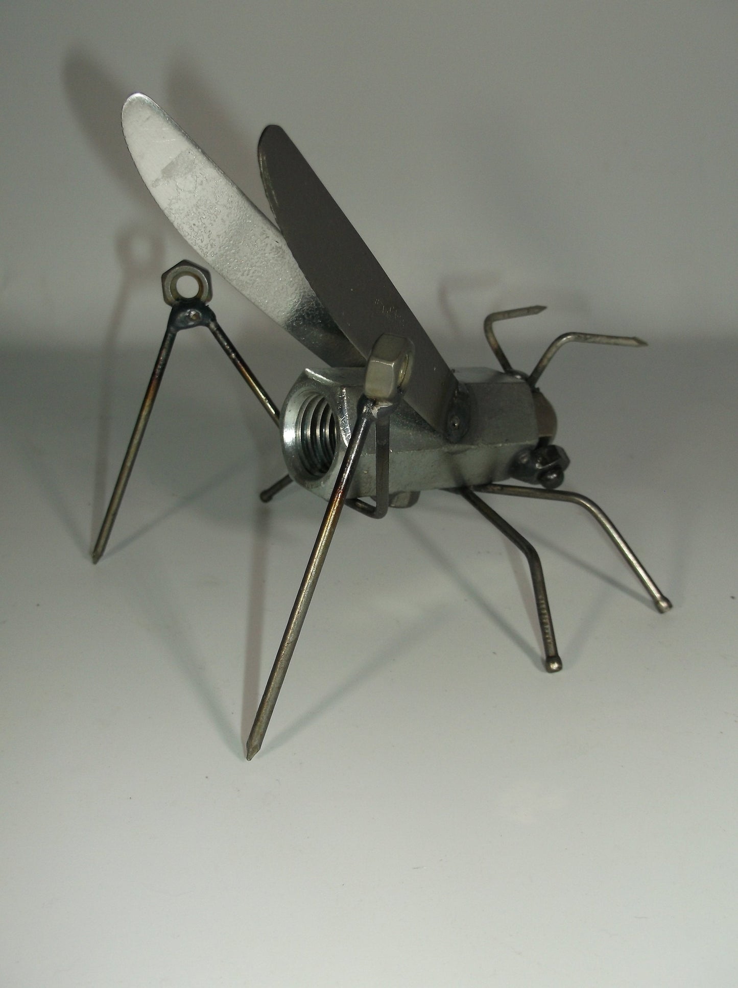 Grasshopper Metal Sculpture, Insects, garden stake, yard art