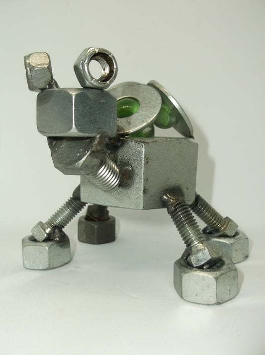Turtle Figurine, Metal Recycled Art, Miniature Turtle
