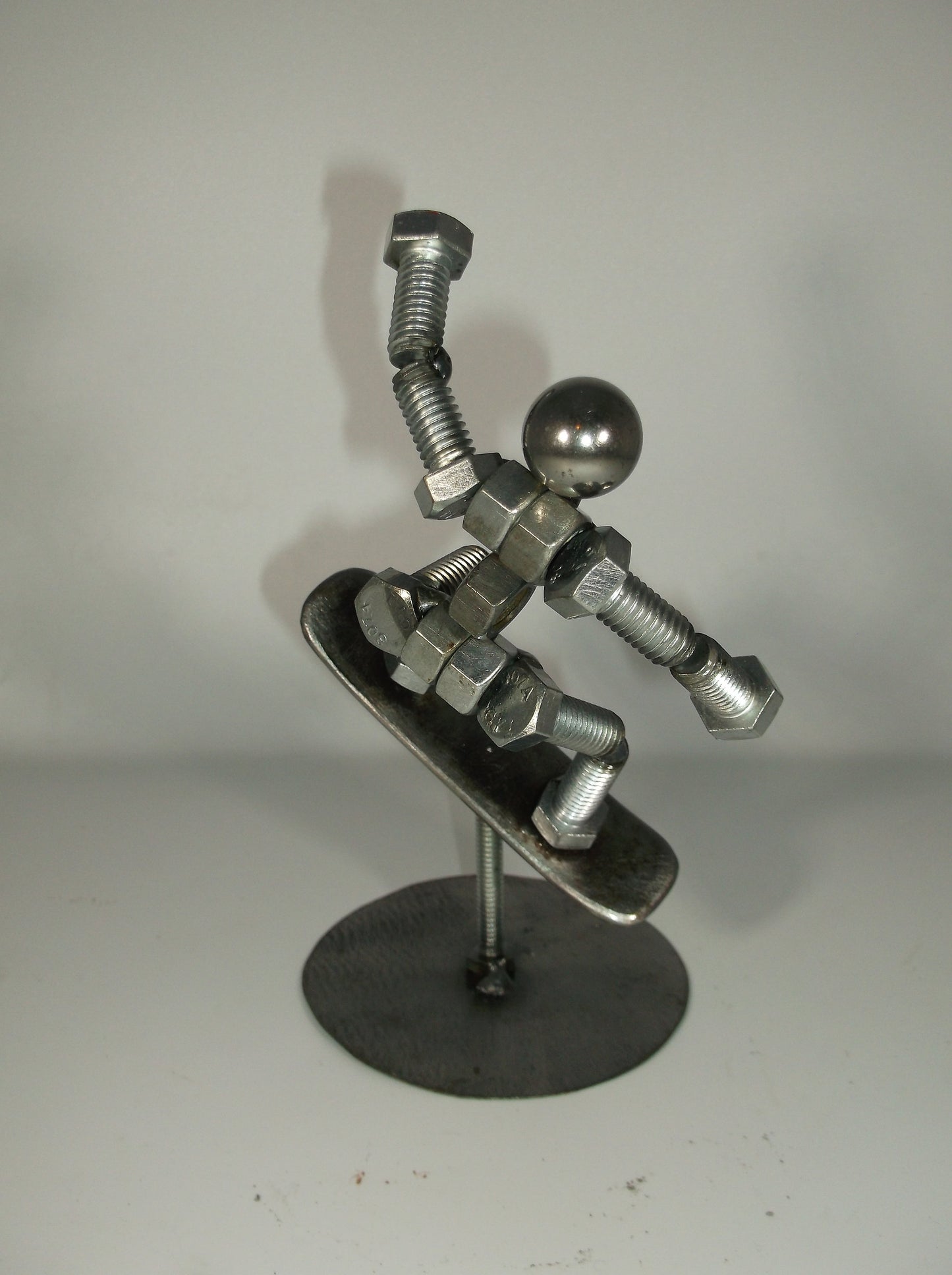 Snow Boarder Metal Bolt Figurine