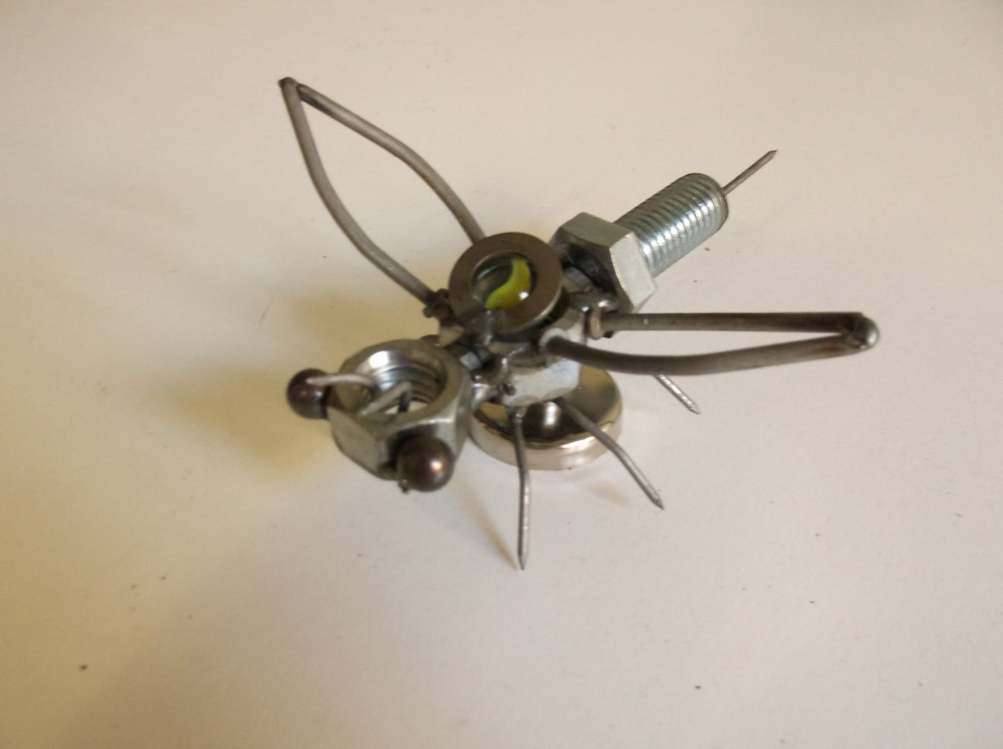 Baby Bee Metal Magnet, miniature bumble bee, welded art