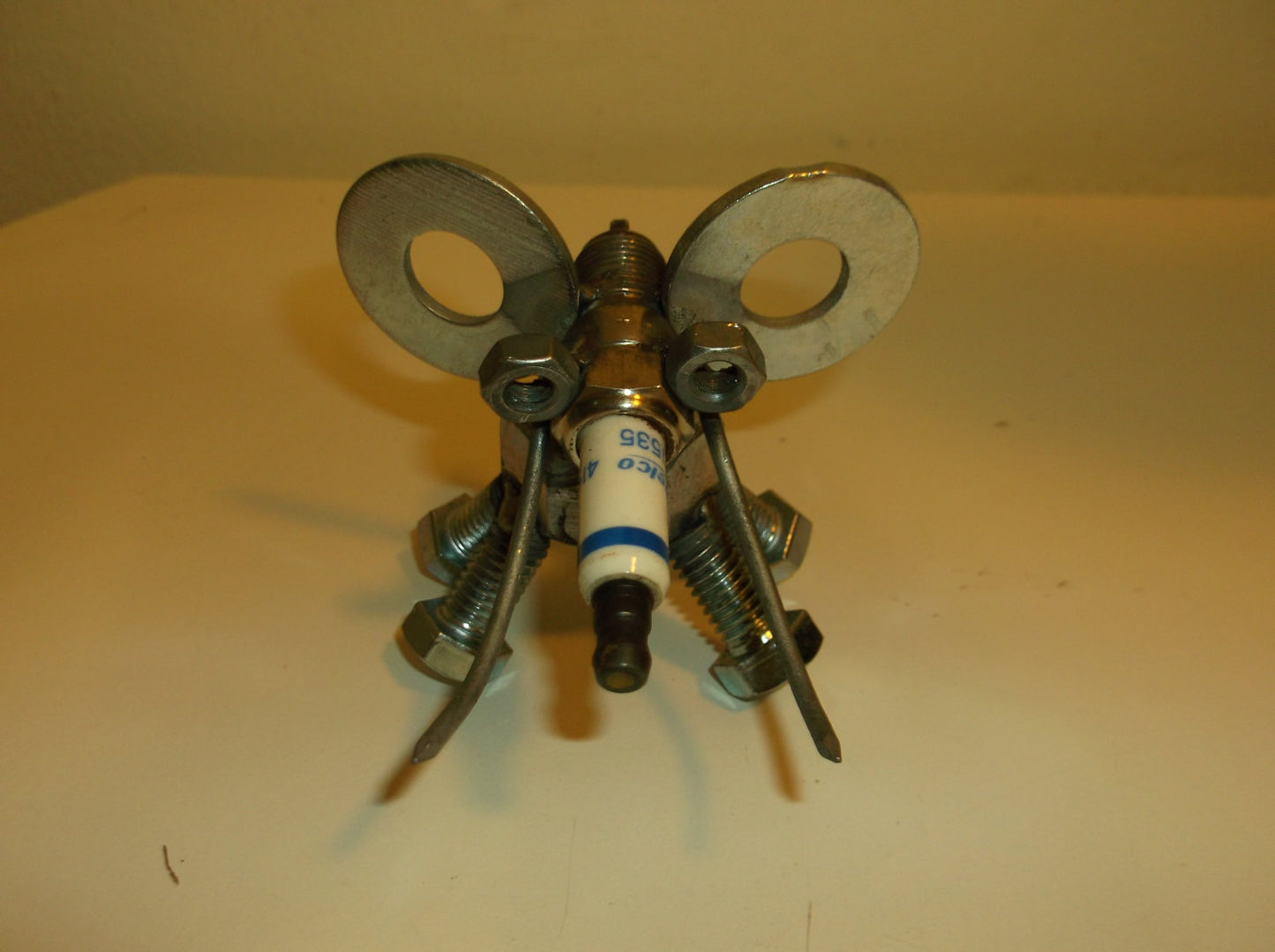 Elephant, Elephant Figurine, Metal Elephant Sculpture, Spark Plug Elephant Art